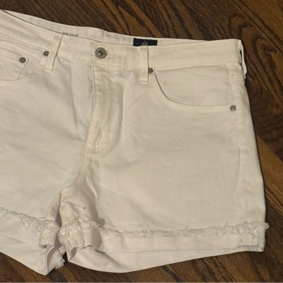 AG The Hailey Ex-Boyfriend Roll-Up Cuff Short 30R Optic White - Picture 12 of 16